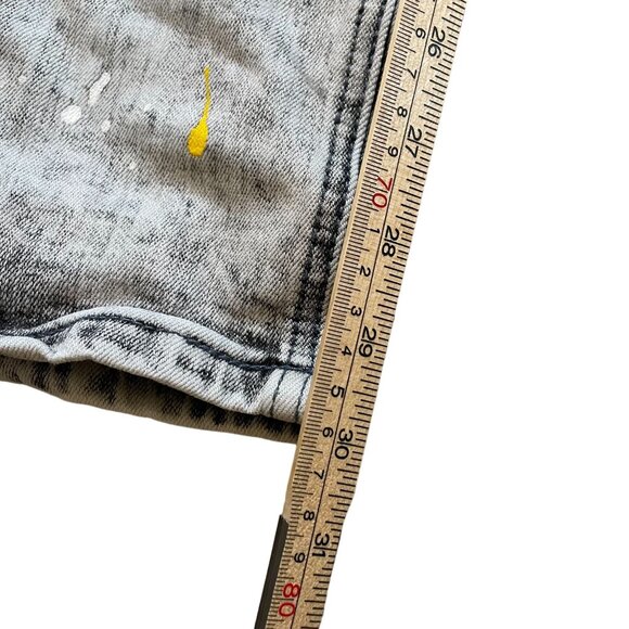 Create 2MRW Denim Paint Straight Leg Jeans Men's Size 34X32 Gray Distressed - Picture 9 of 12